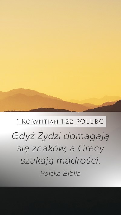 1 Koryntian 1:22 POLUBG Bible Verse Image