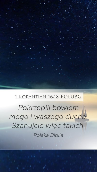 1 Koryntian 16:18 POLUBG Bible Verse Image