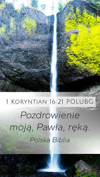 1 Koryntian 16:21 POLUBG Bible Verse Image
