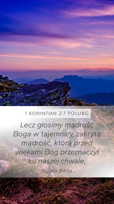1 Koryntian 2:7 POLUBG Bible Verse Image