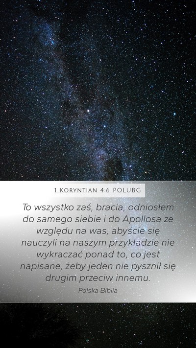 1 Koryntian 4:6 POLUBG Bible Verse Image