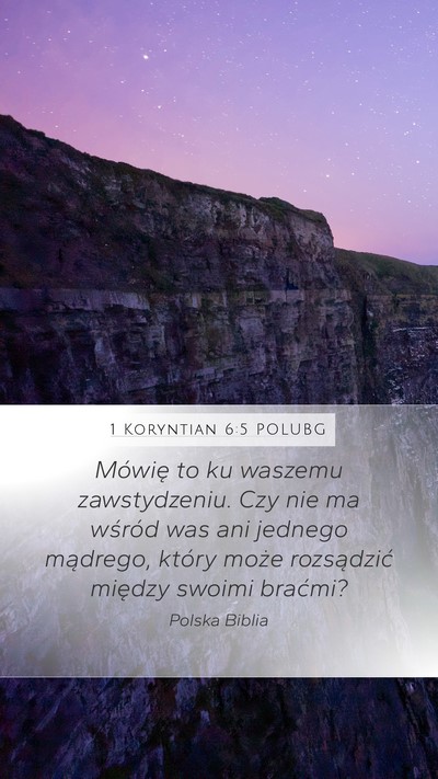 1 Koryntian 6:5 POLUBG Bible Verse Image
