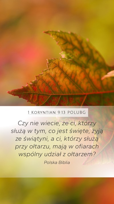 1 Koryntian 9:13 POLUBG Bible Verse Image