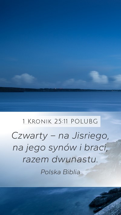 1 Kronik 25:11 POLUBG Mobile Phone Wallpaper - Czwarty – na Jisriego, na jego synów i braci, - Mobile Bible Verse Wallpaper