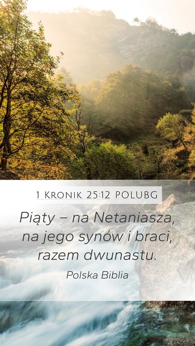 1 Kronik 25:12 POLUBG Mobile Phone Wallpaper - Piąty – na Netaniasza, na jego synów i braci, - Mobile Bible Verse Wallpaper