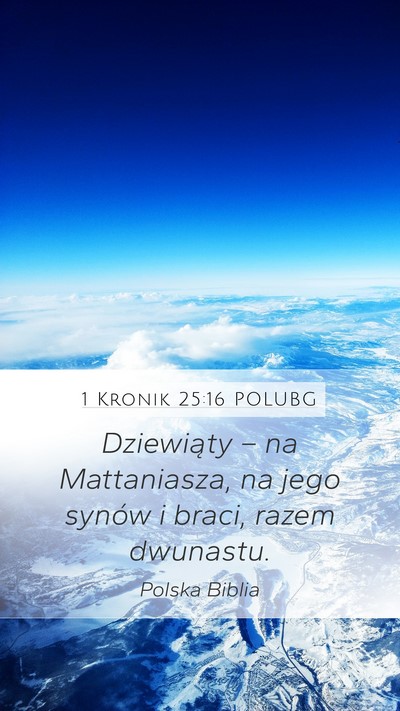1 Kronik 25:16 POLUBG Mobile Phone Wallpaper - Dziewiąty – na Mattaniasza, na jego synów i - Mobile Bible Verse Wallpaper