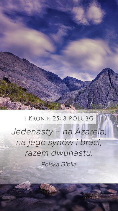 1 Kronik 25:18 POLUBG Mobile Phone Wallpaper - Jedenasty – na Azarela, na jego synów i braci, - Mobile Bible Verse Wallpaper