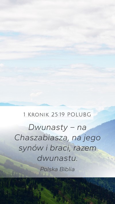 1 Kronik 25:19 POLUBG Mobile Phone Wallpaper - Dwunasty – na Chaszabiasza, na jego synów i - Mobile Bible Verse Wallpaper