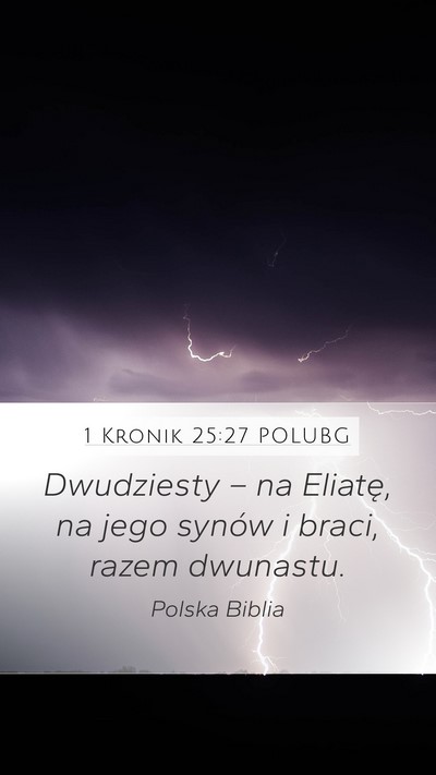1 Kronik 25:27 POLUBG Mobile Phone Wallpaper - Dwudziesty – na Eliatę, na jego synów i - Mobile Bible Verse Wallpaper