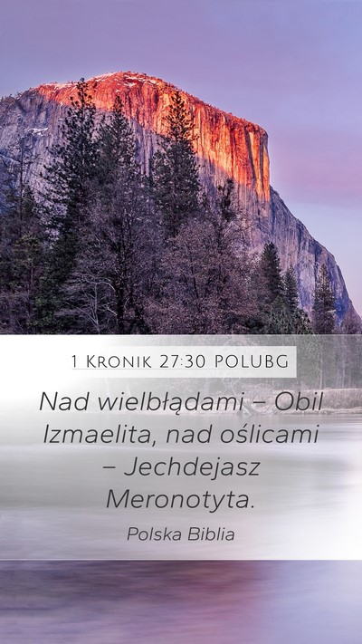 1 Kronik 27:30 POLUBG Mobile Phone Wallpaper - Nad wielbłądami – Obil Izmaelita, nad - Mobile Bible Verse Wallpaper