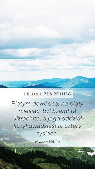 1 Kronik 27:8 POLUBG Mobile Phone Wallpaper - Piątym dowódcą, na piąty miesiąc, był - Mobile Bible Verse Wallpaper