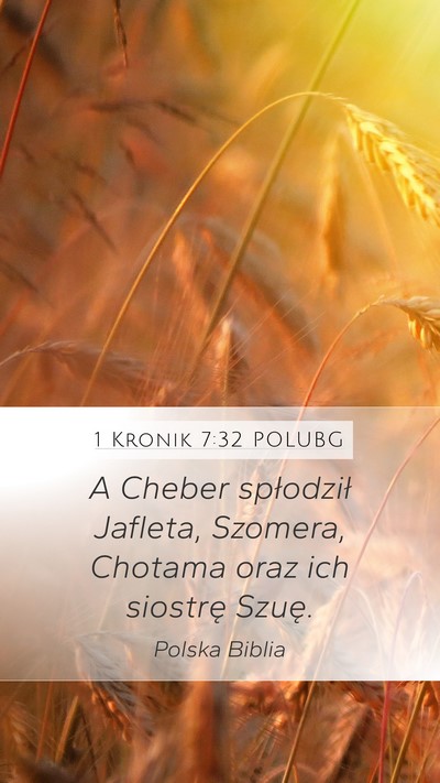1 Kronik 7:32 POLUBG Mobile Phone Wallpaper - A Cheber spłodził Jafleta, Szomera, Chotama - Mobile Bible Verse Wallpaper