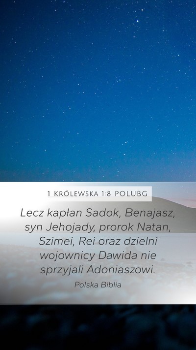 1 Królewska 1:8 POLUBG Bible Verse Image