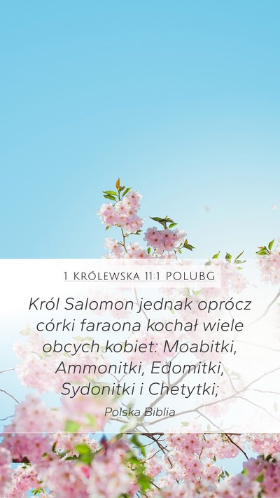 1 Królewska 11:1 POLUBG Bible Verse Image