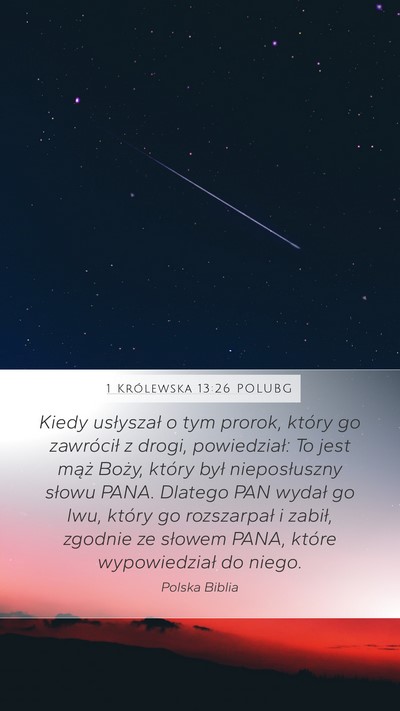 1 Królewska 13:26 POLUBG Bible Verse Image