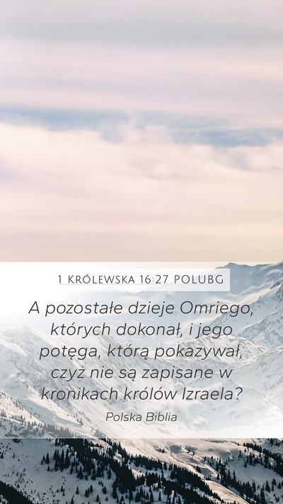 1 Królewska 16:27 POLUBG Bible Verse Image