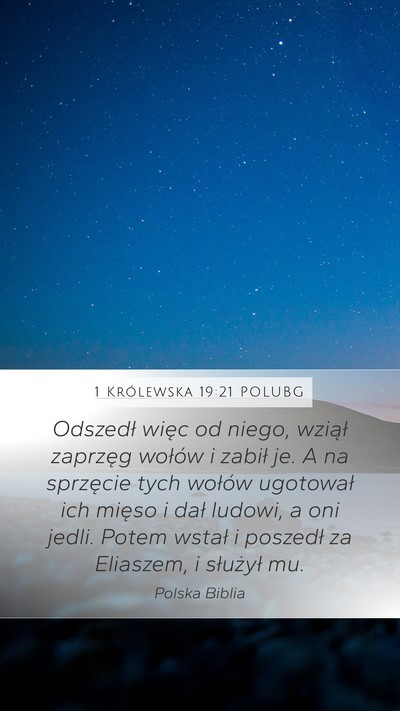 1 Królewska 19:21 POLUBG Bible Verse Image