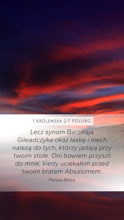 1 Królewska 2:7 POLUBG Bible Verse Image