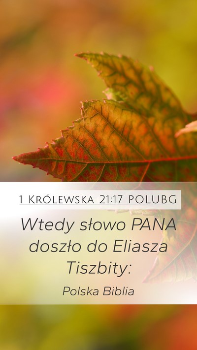 1 Królewska 21:17 POLUBG Bible Verse Image