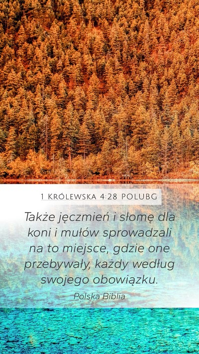 1 Królewska 4:28 POLUBG Bible Verse Image