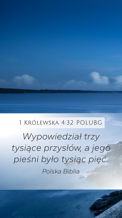 1 Królewska 4:32 POLUBG Bible Verse Image