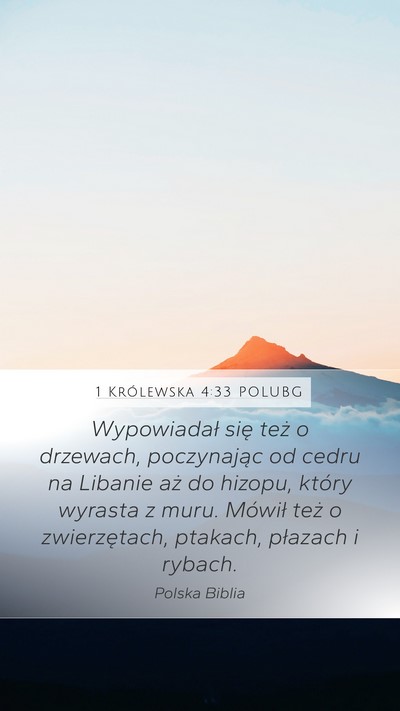 1 Królewska 4:33 POLUBG Bible Verse Image