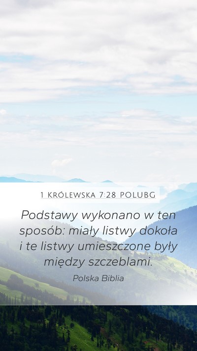 1 Królewska 7:28 POLUBG Bible Verse Image