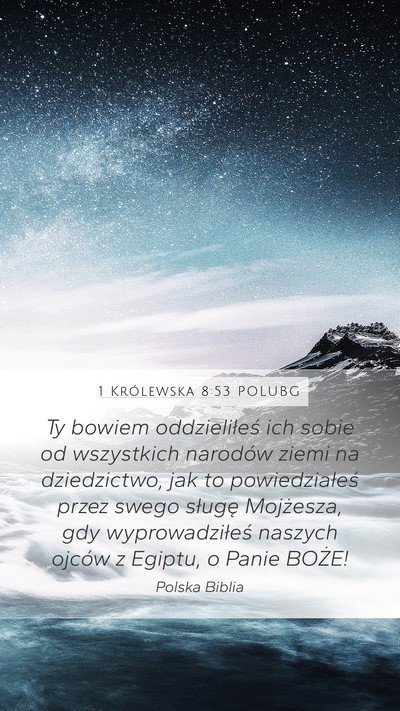 1 Królewska 8:53 POLUBG Bible Verse Image