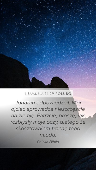 1 Samuela 14:29 POLUBG Bible Verse Image