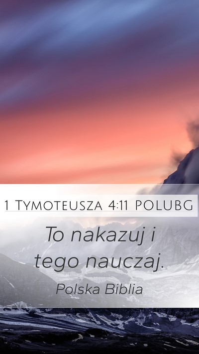 1 Tymoteusza 4:11 POLUBG Bible Verse Image