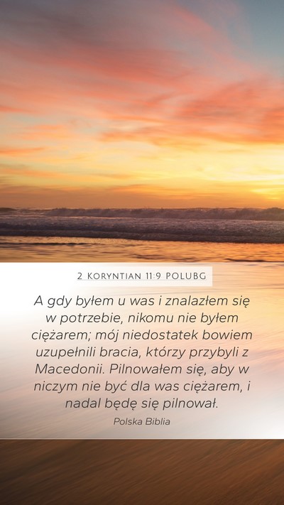 2 Koryntian 11:9 POLUBG Bible Verse Image