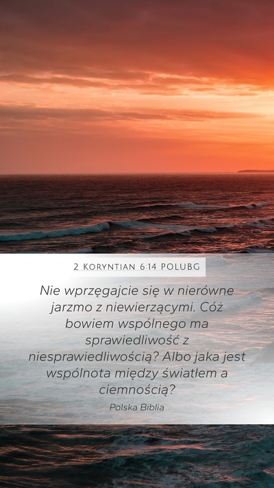 2 Koryntian 6:14 POLUBG Bible Verse Image
