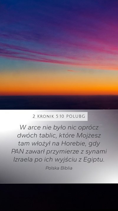 2 Kronik 5:10 POLUBG Bible Verse Image