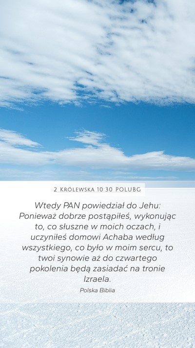 2 Królewska 10:30 POLUBG Bible Verse Image