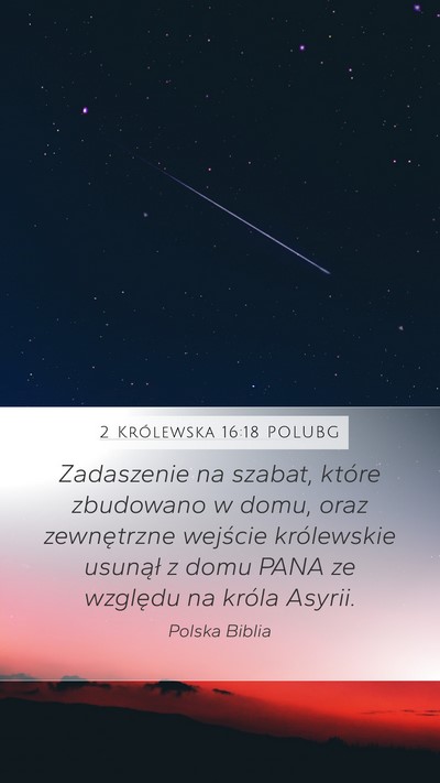 2 Królewska 16:18 POLUBG Bible Verse Image