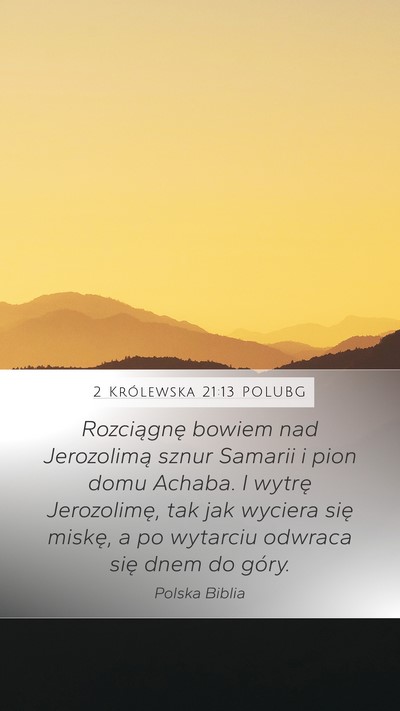 2 Królewska 21:13 POLUBG Bible Verse Image