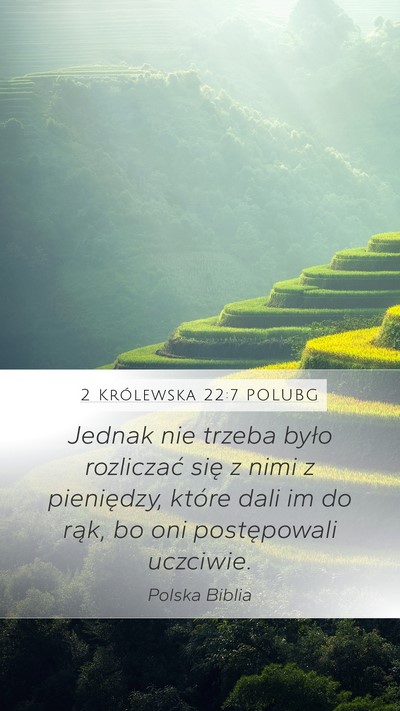 2 Królewska 22:7 POLUBG Bible Verse Image