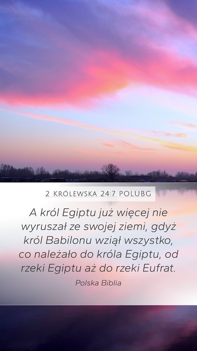 2 Królewska 24:7 POLUBG Bible Verse Image
