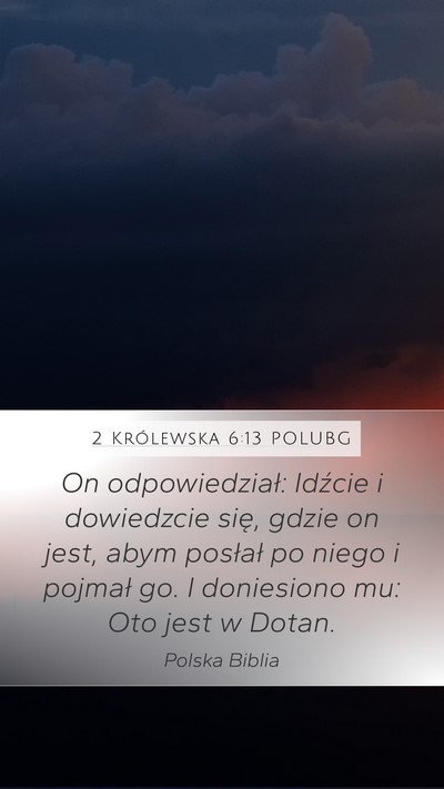 2 Królewska 6:13 POLUBG Bible Verse Image