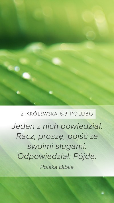 2 Królewska 6:3 POLUBG Mobile Phone Wallpaper - Jeden z nich powiedział: Racz, proszę, pójść - Mobile Bible Verse Wallpaper