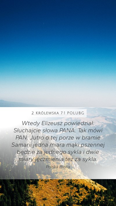 2 Królewska 7:1 POLUBG Bible Verse Image