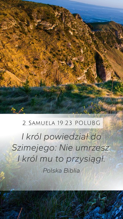 2 Samuela 19:23 POLUBG Mobile Phone Wallpaper - I król powiedział do Szimejego: Nie umrzesz. I - Mobile Bible Verse Wallpaper