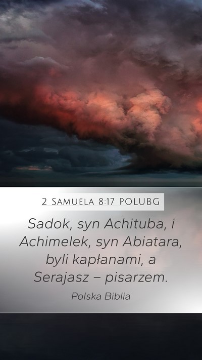 2 Samuela 8:17 POLUBG Bible Verse Image