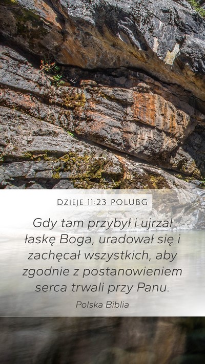 Dzieje 11:23 POLUBG Bible Verse Image