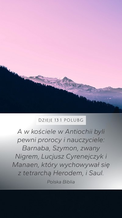 Dzieje 13:1 POLUBG Bible Verse Image
