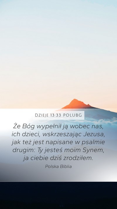 Dzieje 13:33 POLUBG Bible Verse Image