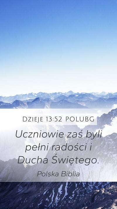 Dzieje 13:52 POLUBG Bible Verse Image