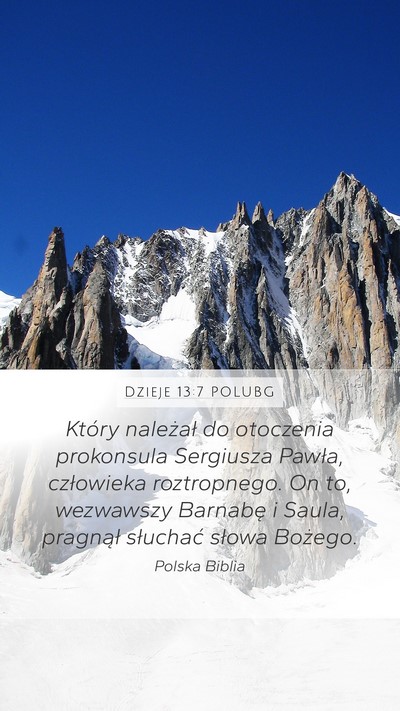 Dzieje 13:7 POLUBG Bible Verse Image