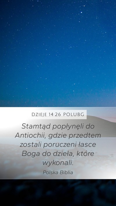 Dzieje 14:26 POLUBG Bible Verse Image