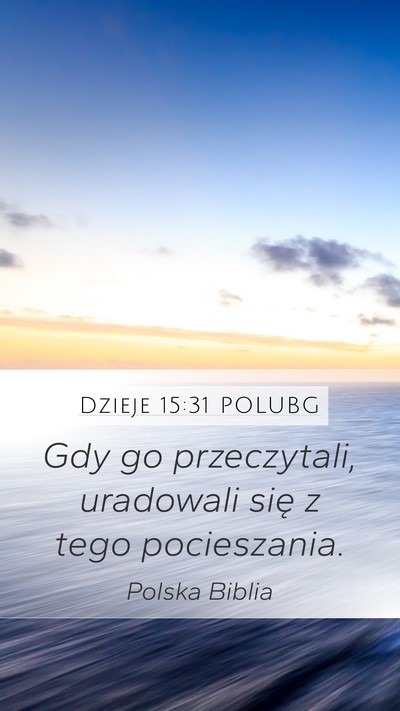 Dzieje 15:31 POLUBG Bible Verse Image